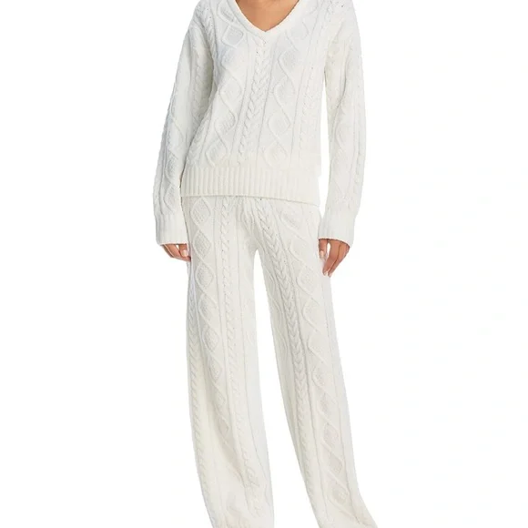 NWT: PJ Salvage Chenille Cable Knit Sweater & Pants Lounge Set. XS - Picture 1 of 12